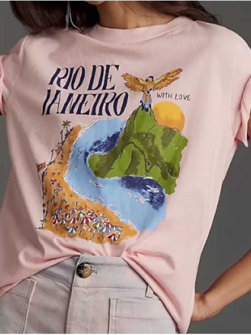 Rio de Janeiro Scenic Graphic Tee - Pink